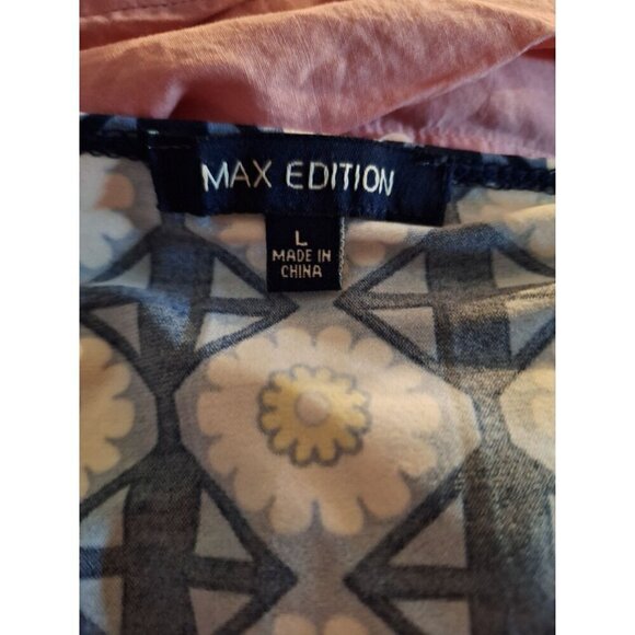 Max Edition Blue Print Dress/Pre-owned, Size Large EUC - Picture 4 of 5